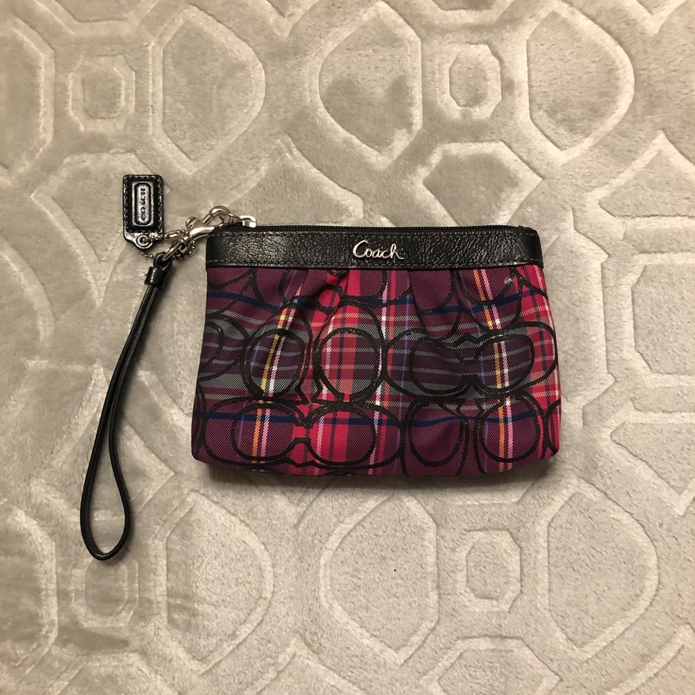 Plaid Coach Wristlet